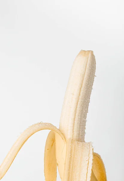 Ett Gäng Bananer Isolerade Skalad Banan Isolerad Vit Bakgrund Bananer — Stockfoto