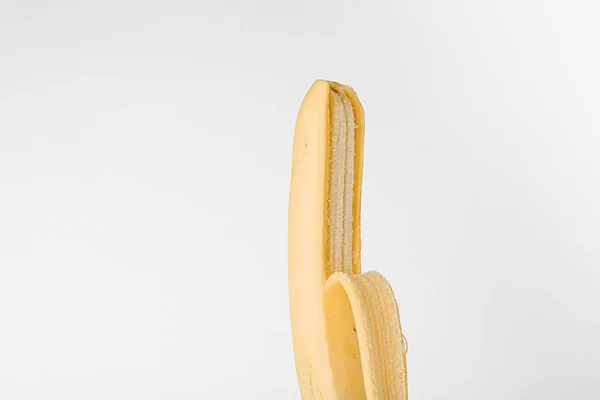 Група Бананів Ізольована Очищений Банан Ізольований Білому Тлі Банани Ізольовані — стокове фото