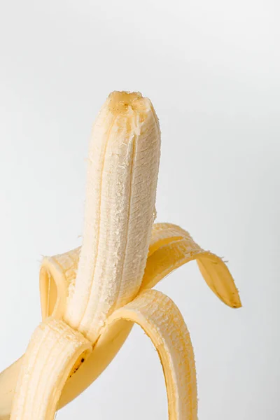 Ett Gäng Bananer Isolerade Skalad Banan Isolerad Vit Bakgrund Bananer — Stockfoto