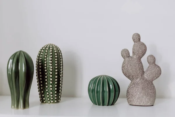 Decorative Artificial Ceramic Cactus Succulent Cactuses White Wall