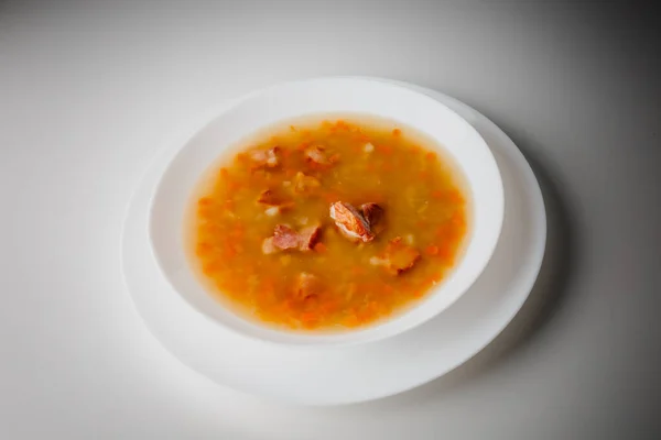 Cooked Legumes Vegetables Bowl Ribollita Traditional Tuscany Dry Pea Soup — Fotografia de Stock