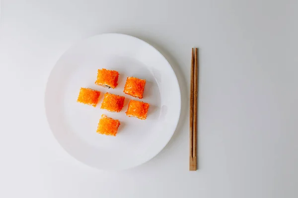 Cucina Giapponese Set Sushi Maki Nigiri Rotoli Sushi Philadelphia Con — Foto Stock