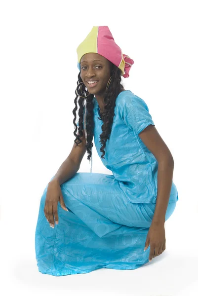 Young African Woman Wearing Typical Clothes Her Country — Stock Photo, Image