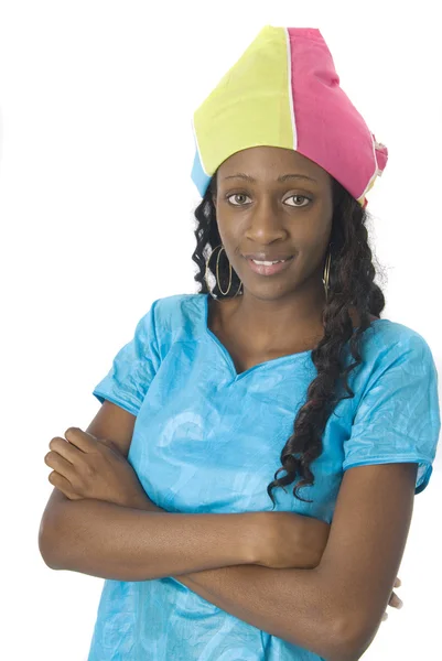Young African Woman Wearing Typical Clothes Her Country — Stock Photo, Image