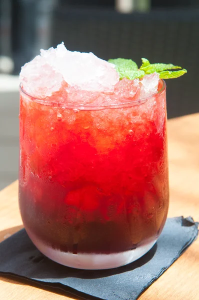 Strawberry juice in a glass — Stock Photo, Image