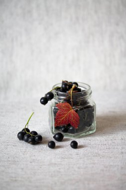 Cam kavanozda siyah frenk üzümü