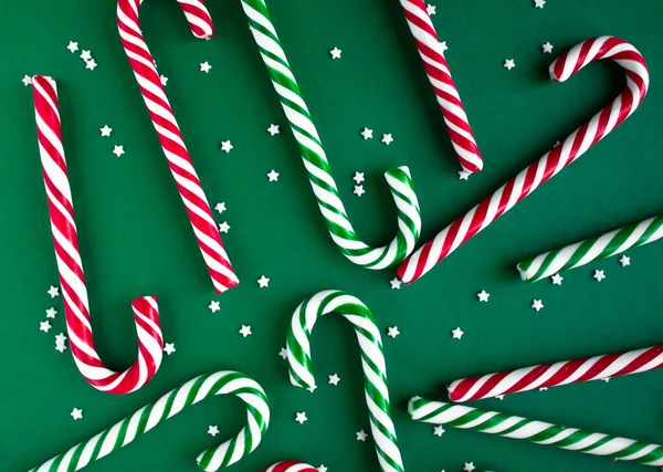 Vánoční pozadí s cukrovinkami — Stock fotografie
