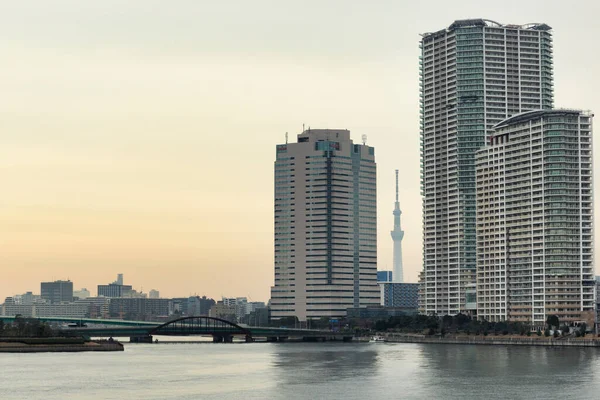 December 2020 Buildings Lake Tokyo Skytree Tokyo Japan — Stock Photo, Image