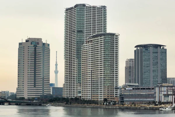 December 2020 Buildings Lake Tokyo Skytree Tokyo Japan — Stock Photo, Image