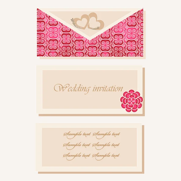 Set of wedding invitations and announcements — Stock Vector