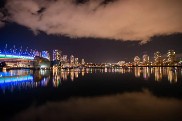 False Creek Gece Çekilmiş Bir Resmi Vancouver Kanada — Stok fotoğraf