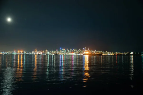 Bild Centrala Vancouver Natten Från North Vancouver Kanada — Stockfoto