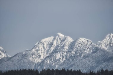 Karla kaplı dağın bir resmi. BC Kanada