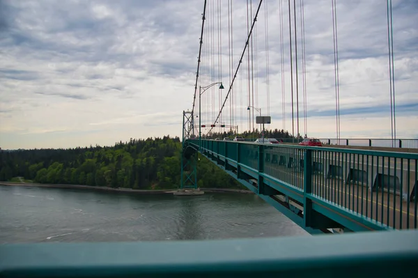 Sidovy Över Lions Gate Bridge Vancouver Kanada — Stockfoto