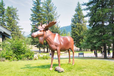 Erkek geyik heykeli. Wells Gray BC Kanada