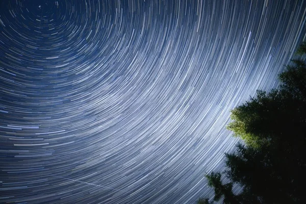 Una Imagen Los Senderos Estelares Del Cielo Nocturno Valemont Canadá — Foto de Stock