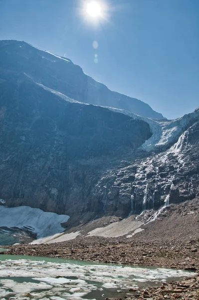 Een Uitzicht Angel Gletsjer Ben Edith Cavell Jasper Canada — Stockfoto