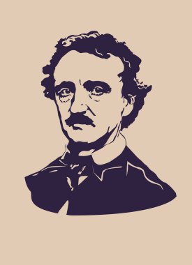 Edgar Allan Poe. Yazarın vektör portresi.