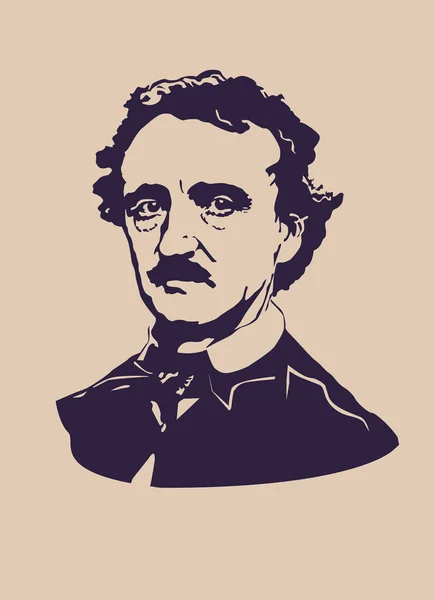 Edgar Allan Poe. Yazarın vektör portresi.