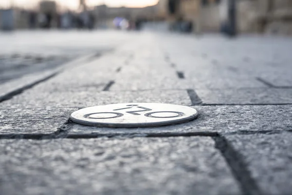 Plakette für Radweg, Spanien — Stockfoto