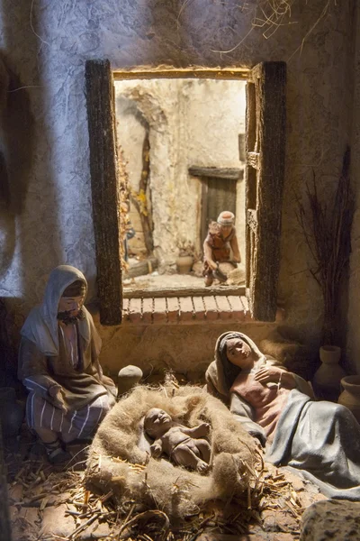 Rodina odpočívá po narození Ježíše — Stock fotografie