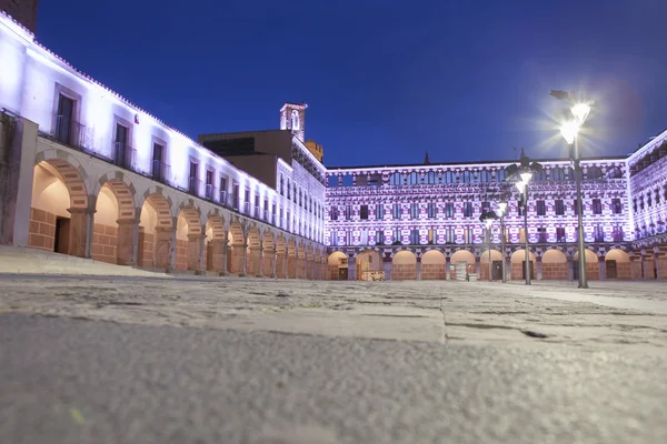 Hight square illuminated by led lights, Spain — Stock Photo, Image