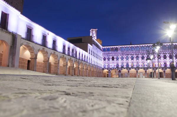 Hight square illuminated by led lights, Spain — Stock Photo, Image