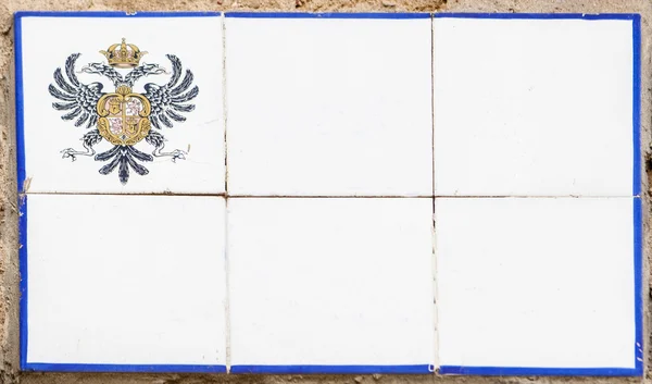 空的瓷砖街头牌匾，托莱多西班牙 — 图库照片