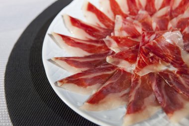 İber tedavi jambon plaka üzerinde Dekoratif düzenleme