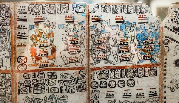 Madrid Spanien Juli 2020 Madrider Codex Fragment Mit Glyphen Und — Stockfoto