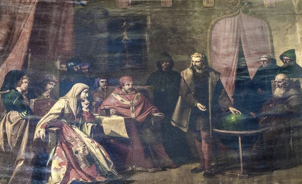 Christopher Columbus Interview Cordoba Queen Isabella Painted Jose Maria Rodriguez — Stock Photo, Image