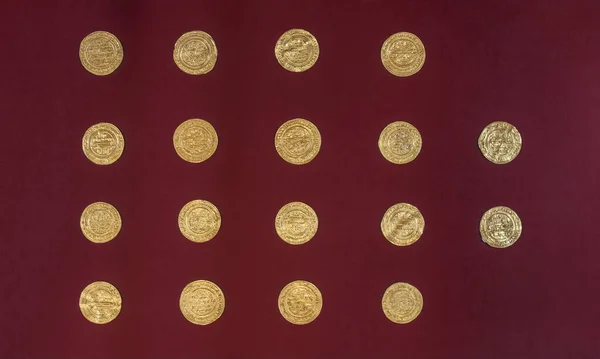Jimena Gold Dinars 7Th Century Jaen Museum Spain — Stock Photo, Image