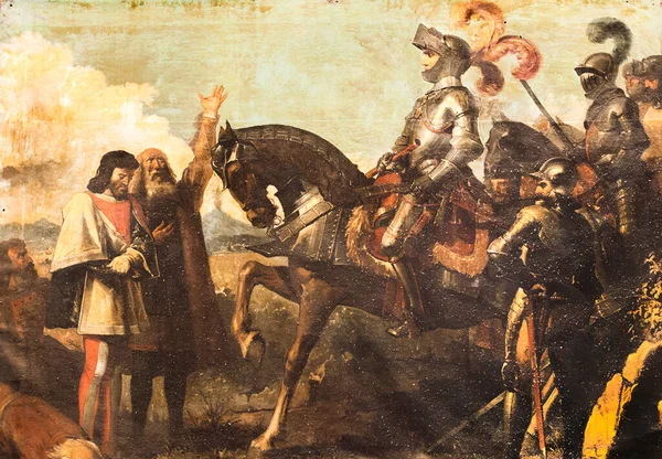 Gonzalo Fernandez Cordoba Dopo Battaglia Cerignola 1503 Dipinto Jose Maria — Foto Stock