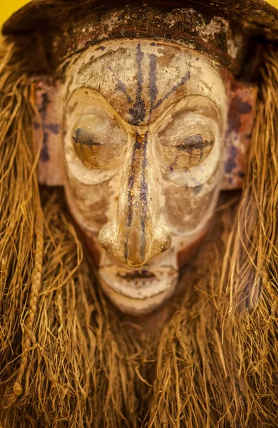 Máscara Tribal Africana Povo Yaka República Congo Museu Nacional Antropologia — Fotografia de Stock