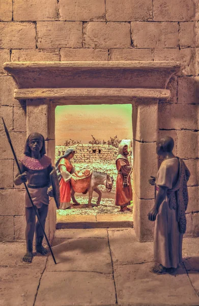 Fuyez Égypte Histoire Racontée Dans Evangile Matthieu Diorama Réalisé Par — Photo