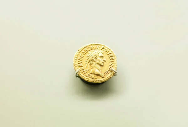 Merida Spanyolország Augusztus 2018 Nerva Roman Emperor Érme National Museum — Stock Fotó