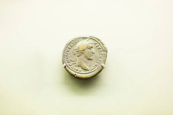 Мерида Испания Августа 2018 Года Монета Римский Император Национальный Музей — стоковое фото