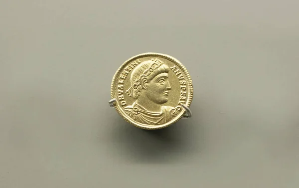 Мерида Испания Нов 2020 Монета Римского Императора Валентиниана Национальный Музей — стоковое фото