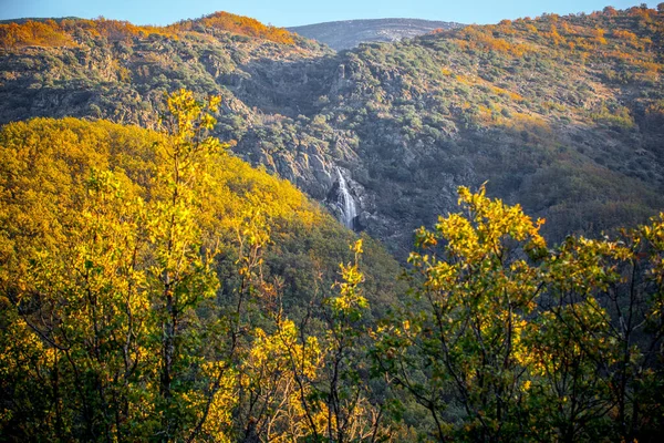 Waterval Chorrero Virgen Bij Natuurreservaat Garganta Los Infiernos Extremadura Spanje — Stockfoto