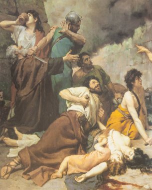 Numancia. Antik Keltiberya yerleşkesi MÖ 133 'te Roma tarafından kuşatıldı. Alejo Vera y Estaca tarafından 1880 'de yapılmış. Diputacion İl Soria, İspanya