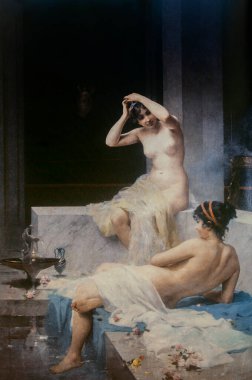 Pompalı kadınlar banyoda ya da termayede. Manuel Ramirez Ibanez tarafından 1880 'de yapılmış. MUBA, İspanya