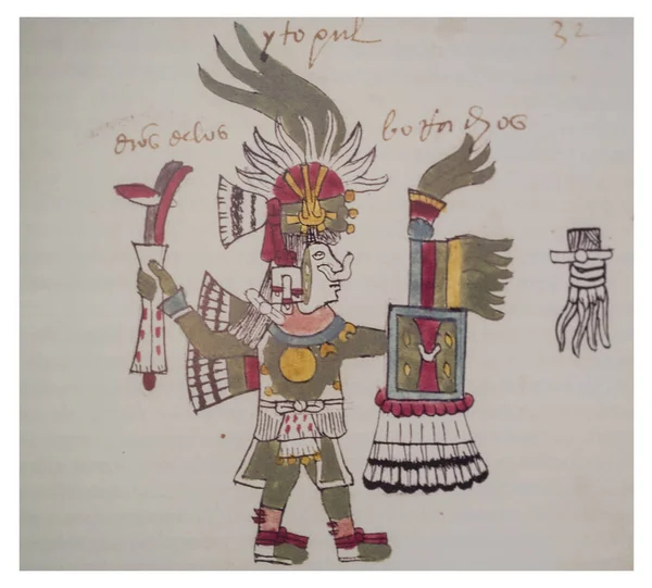 Tezcatzoncatl Dio Pulque Azteco Codex Tudela Codice Azteco Pittorico Del — Foto Stock