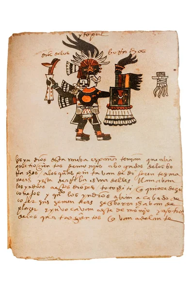 Tezcatzoncatl Aztec Pulque God Codex Tudela 16世紀の絵のようなアステカの写本 アメリカの博物館 マドリード スペイン — ストック写真