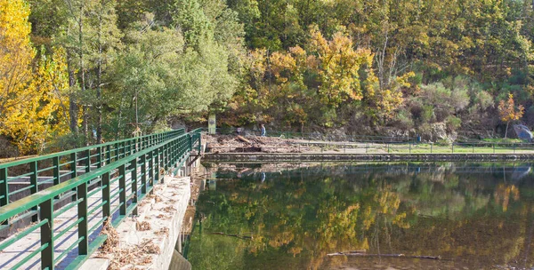 Lago Naturbad Herbst Jaraiz Vera Extremadura Caceres Spanien — Stockfoto