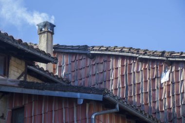 Hervas 'ın geleneksel mimarisi, Ambroz Vadisi Köyü. Caceres, Extremadura, İspanya