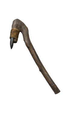 Dublin, İrlanda - 20 Şubat 2020 Porphyritic Andesite 'nin taş bağımlısı. Lambay Adası. M.Ö. 3100. İrlanda Arkeoloji Ulusal Müzesi