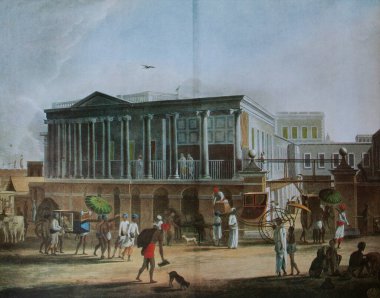 Doğu Hindistan Şirketi Kalküta 'da. Üretim ve Çarşı. 1795 'te yapılmış, Bilinmeyen Sanatçı