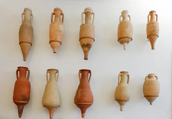 Seville Spain Jul 2018 Roman Amphoras Seville Archeological Museum — Stock Photo, Image