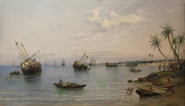 Cortes 1519 'da geri çekilme olasılığını ortadan kaldırmak için Veracruz açıklarında kendi filosunu batırıyor. Rafael de Monleon y Torres tarafından 1887 'de yapılmış. Müze Donanması, Madrid, İspanya