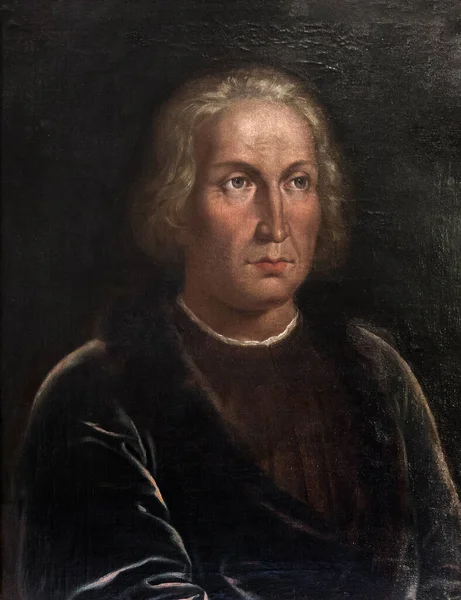 Retrato Cristóbal Colón Artista Desconocido Museo Naval Madrid — Foto de Stock